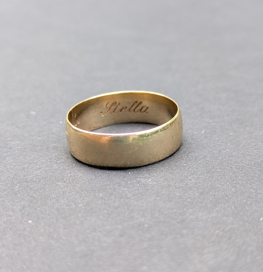 9kt Wide Wedding Band "Stella"