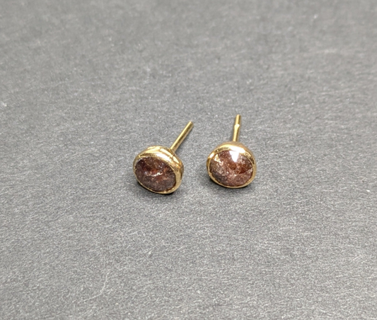 14kt Bezel Set Old Cut Diamond Earrings