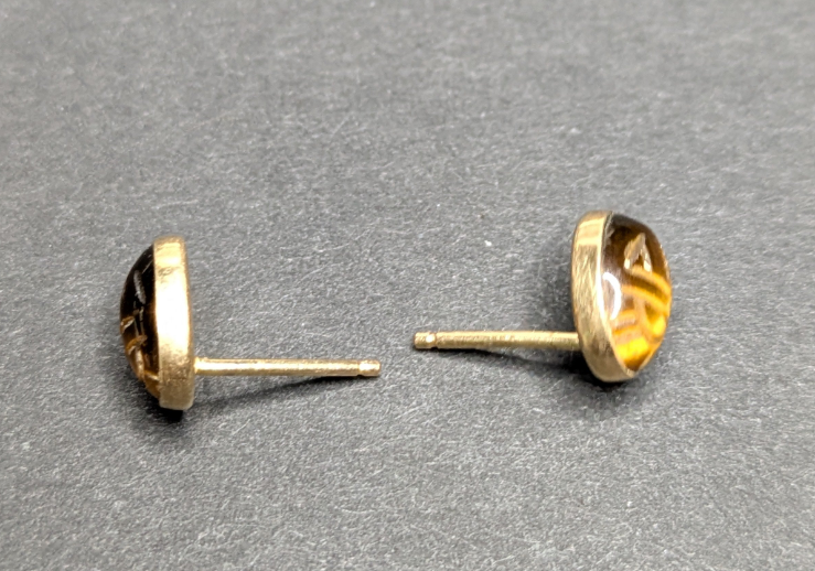 Tiger Eye Scarab Stud Earring