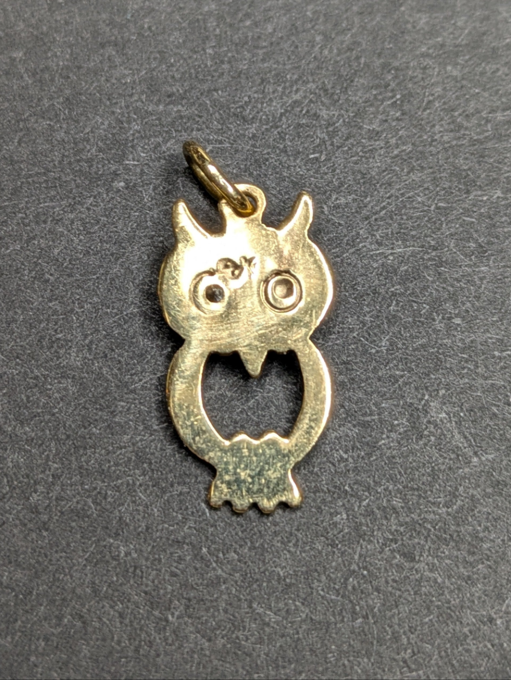 14kt Owl Charm with Diamond Eyes