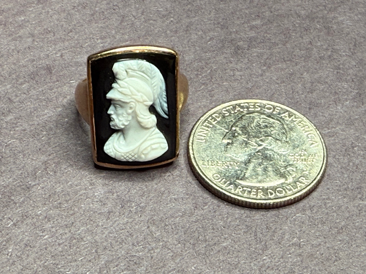 10k Roman Soldier Cameo Ring