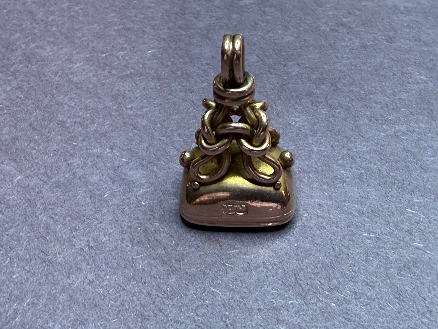 1900 9k English Rose Gold & Bloodstone Fob