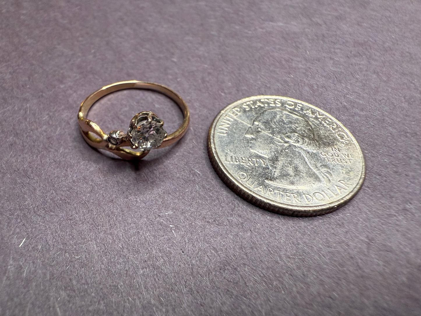 18kt Art Nouveau Old Mine Cut Diamond Ring