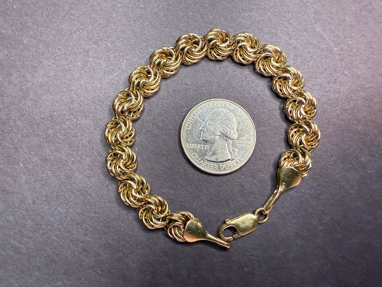 14k Vintage Swirls Bracelet