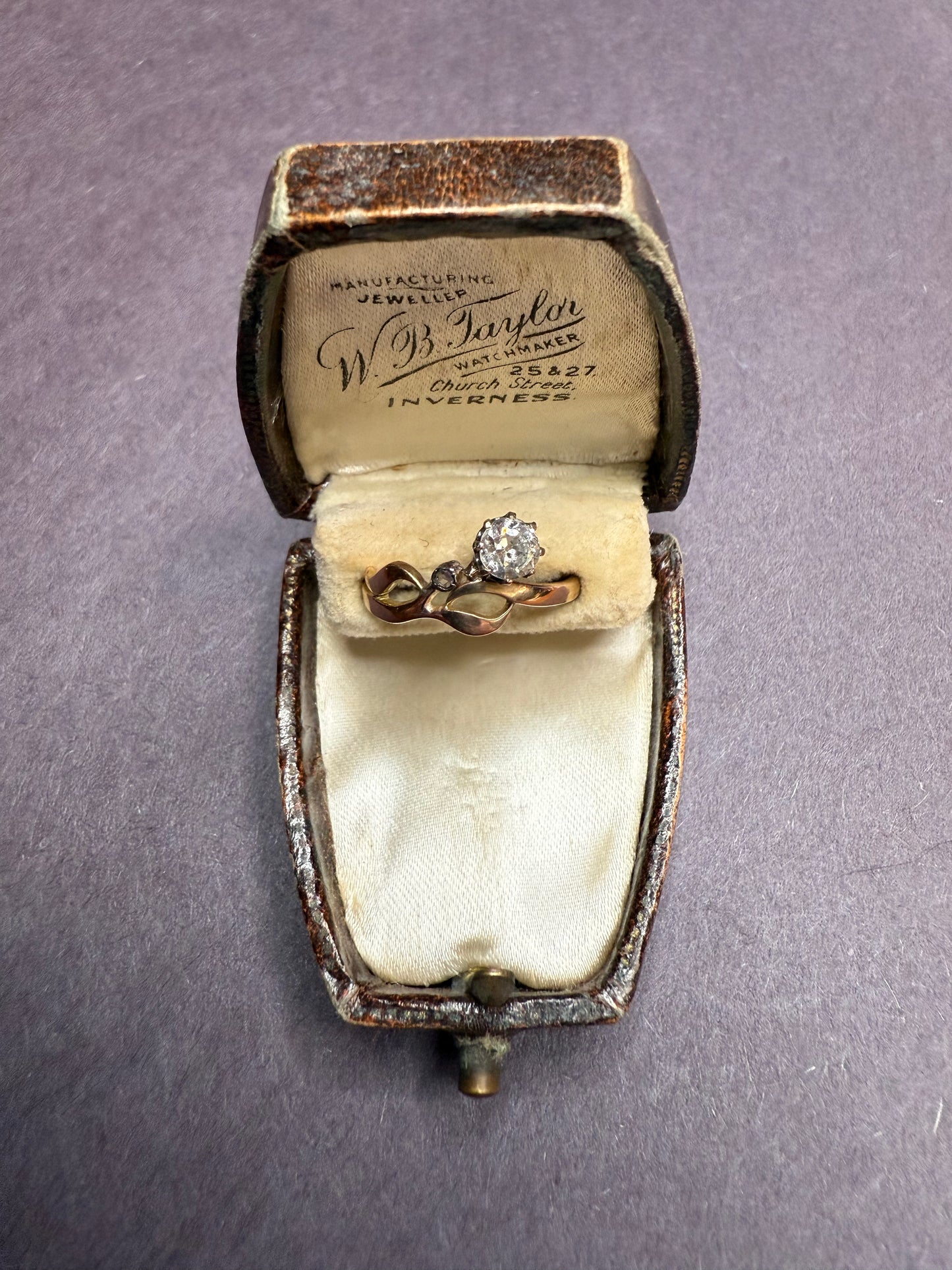 18kt Art Nouveau Old Mine Cut Diamond Ring