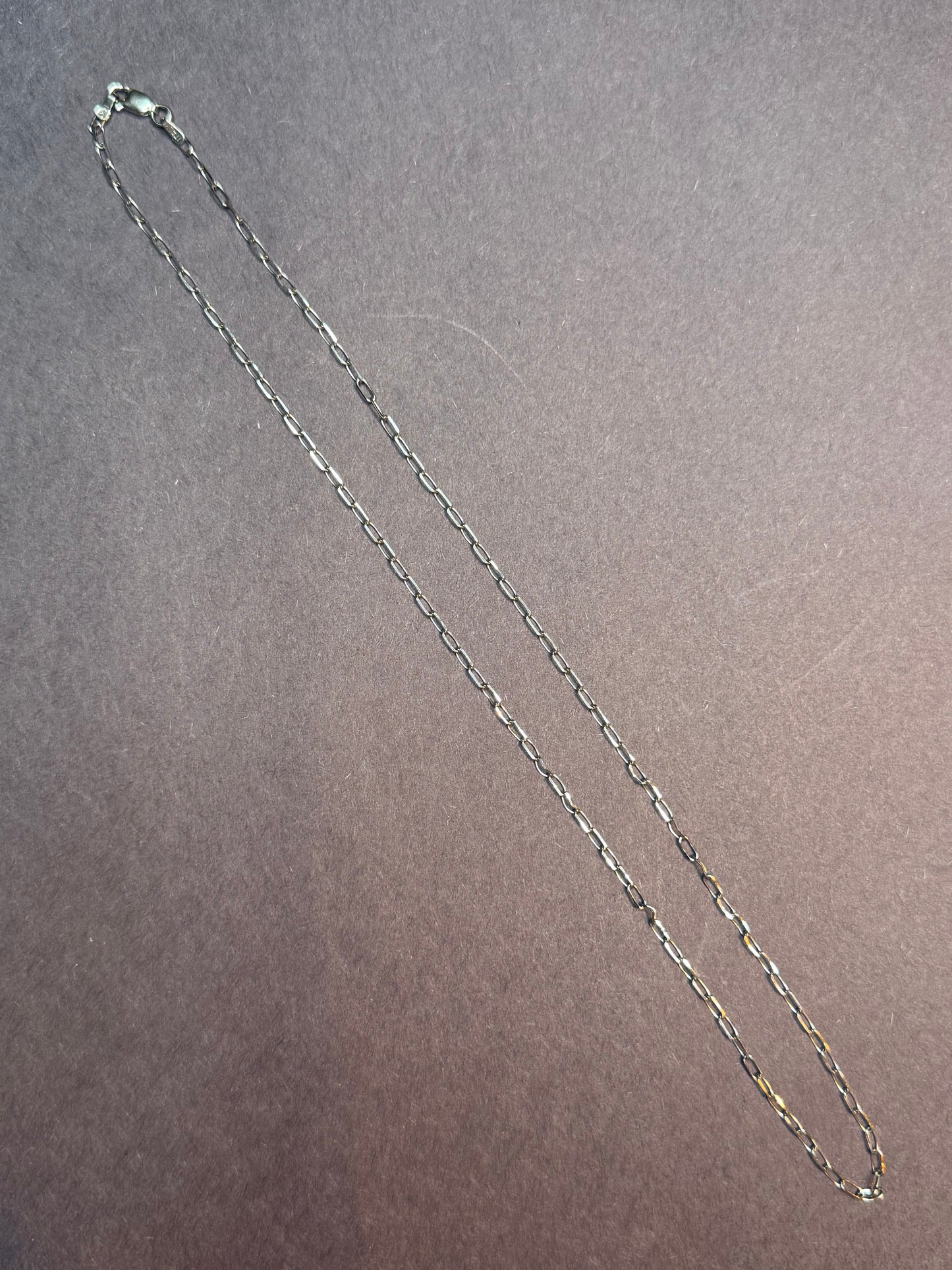 18k White Gold Paperclip Chain