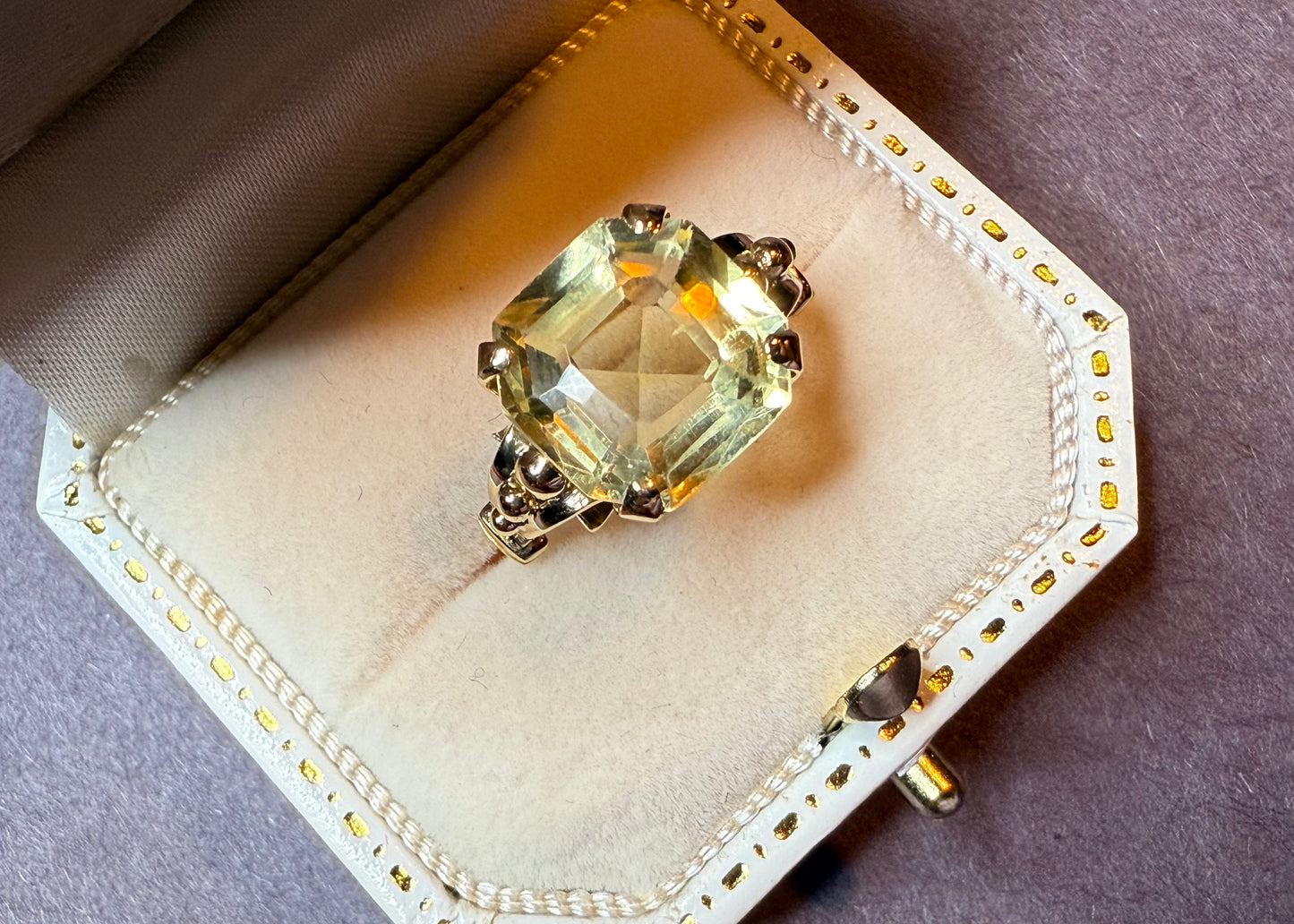 18k Asher Cut Citrine Ring