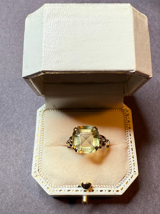 18k Asher Cut Citrine Ring