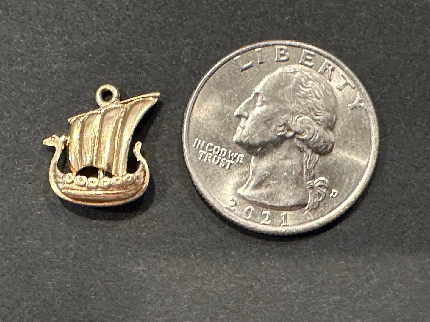 14k Viking Ship Charm