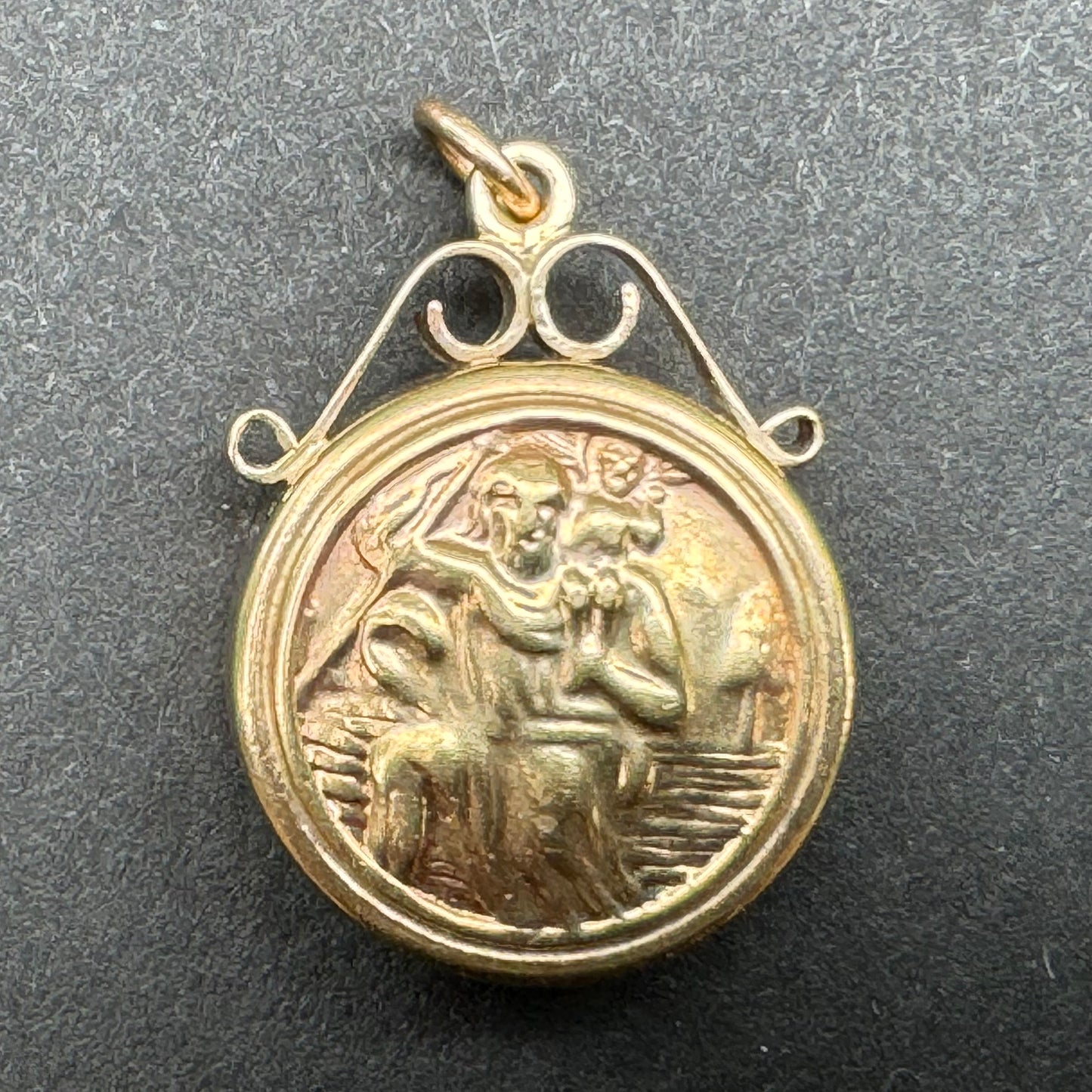 9k Compass with St. Christopher Charm