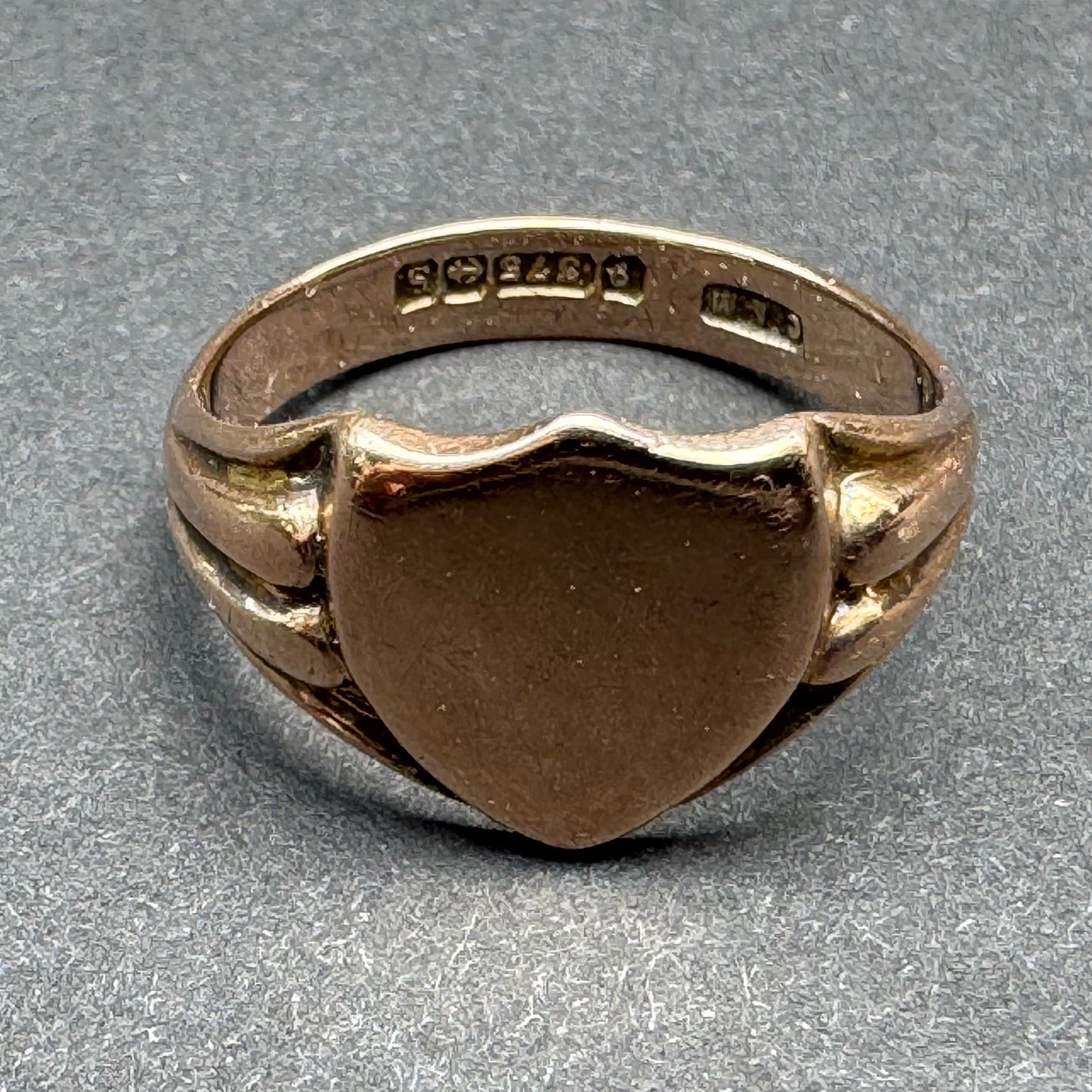 9k Rose Gold 1917 English Signet Ring