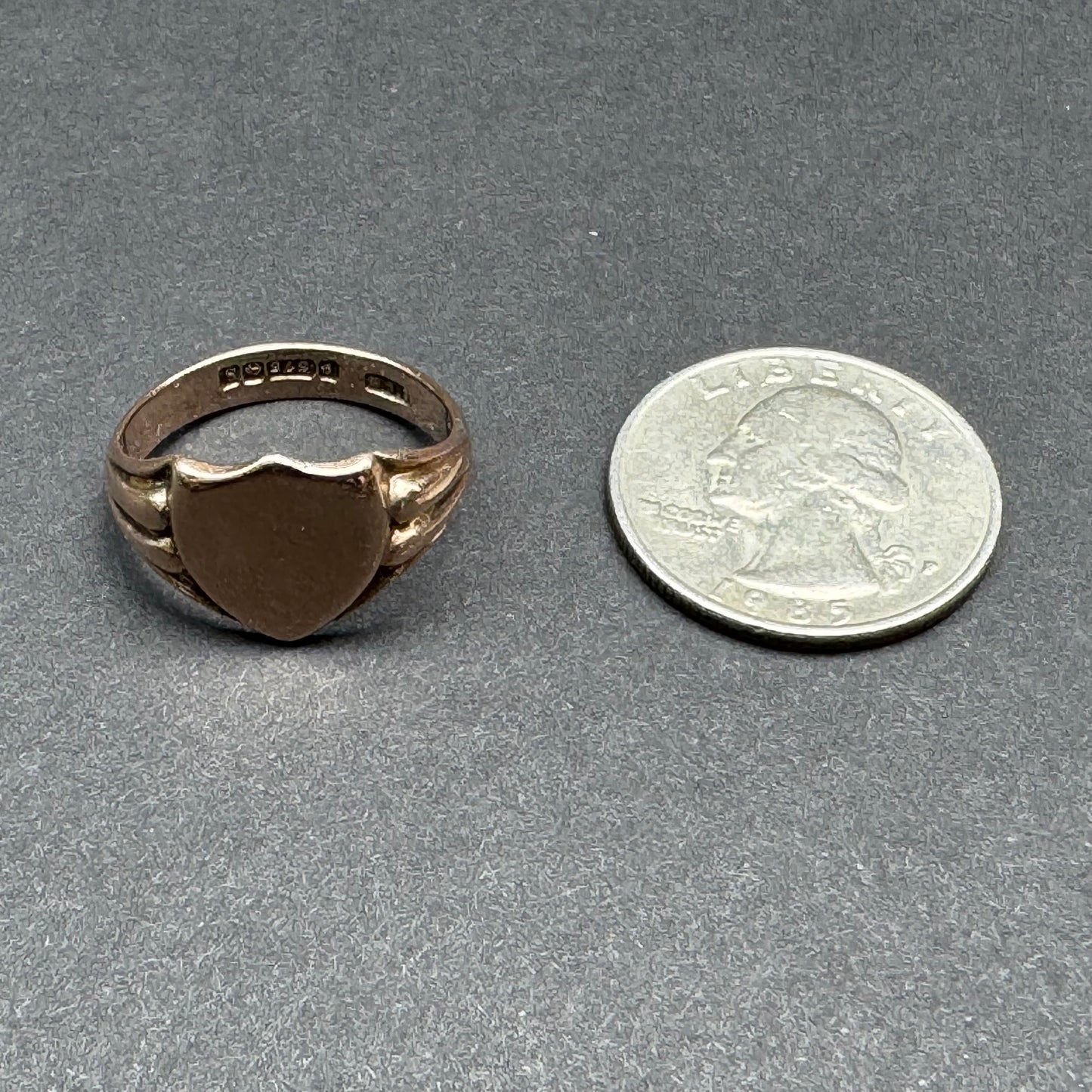 9k Rose Gold 1917 English Signet Ring