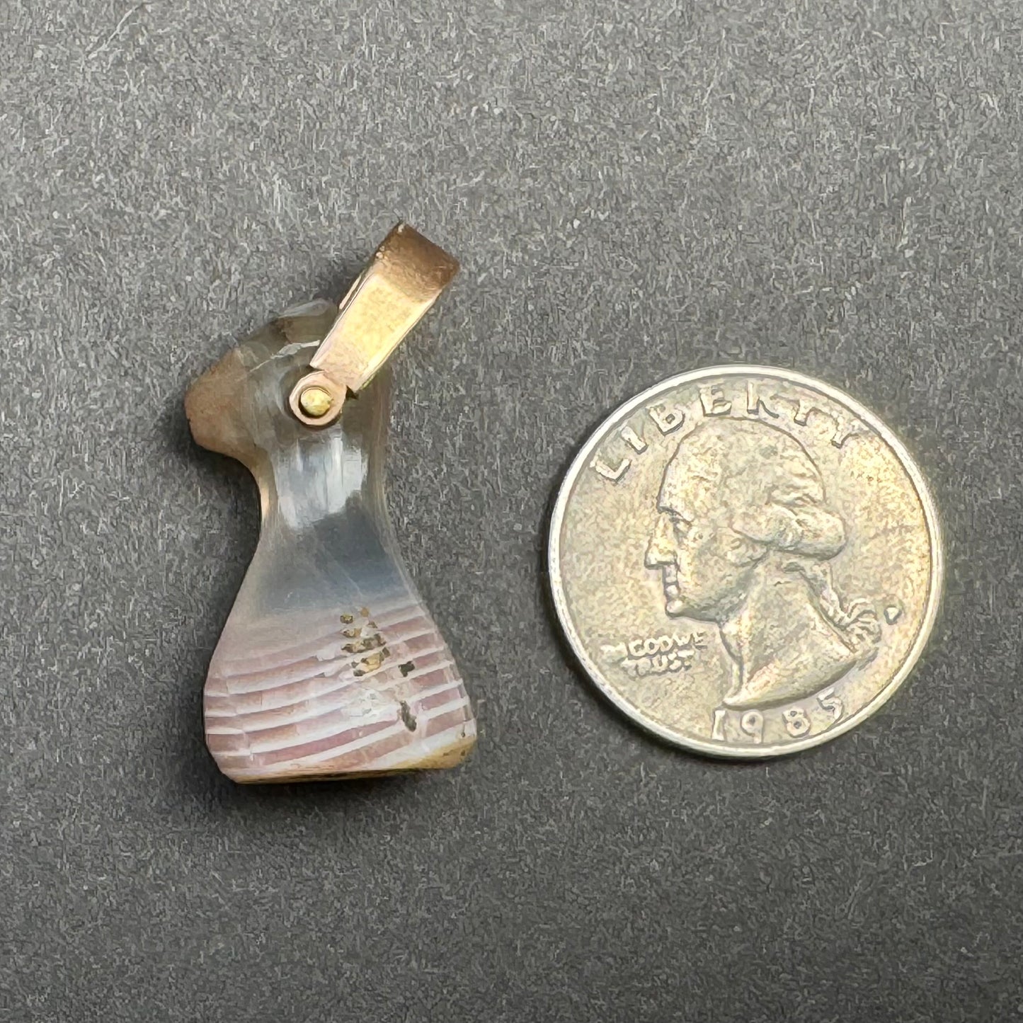 Agate and Rose Gold Intaglio Pendant