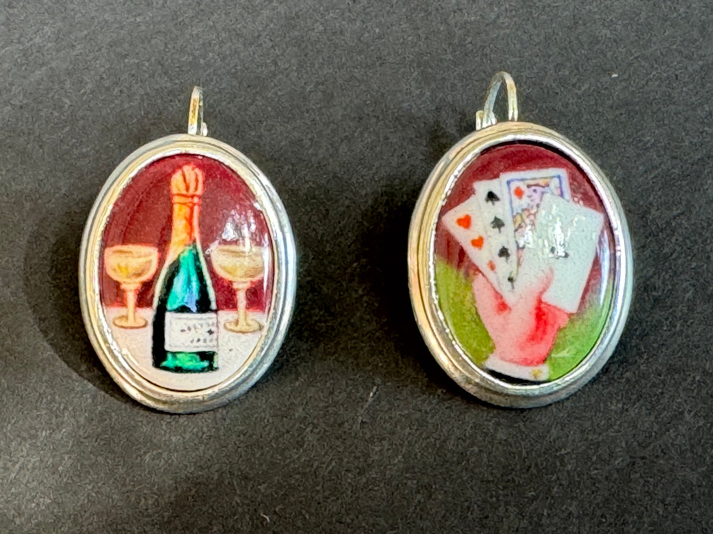 1930s English Enamel Vices Earrings