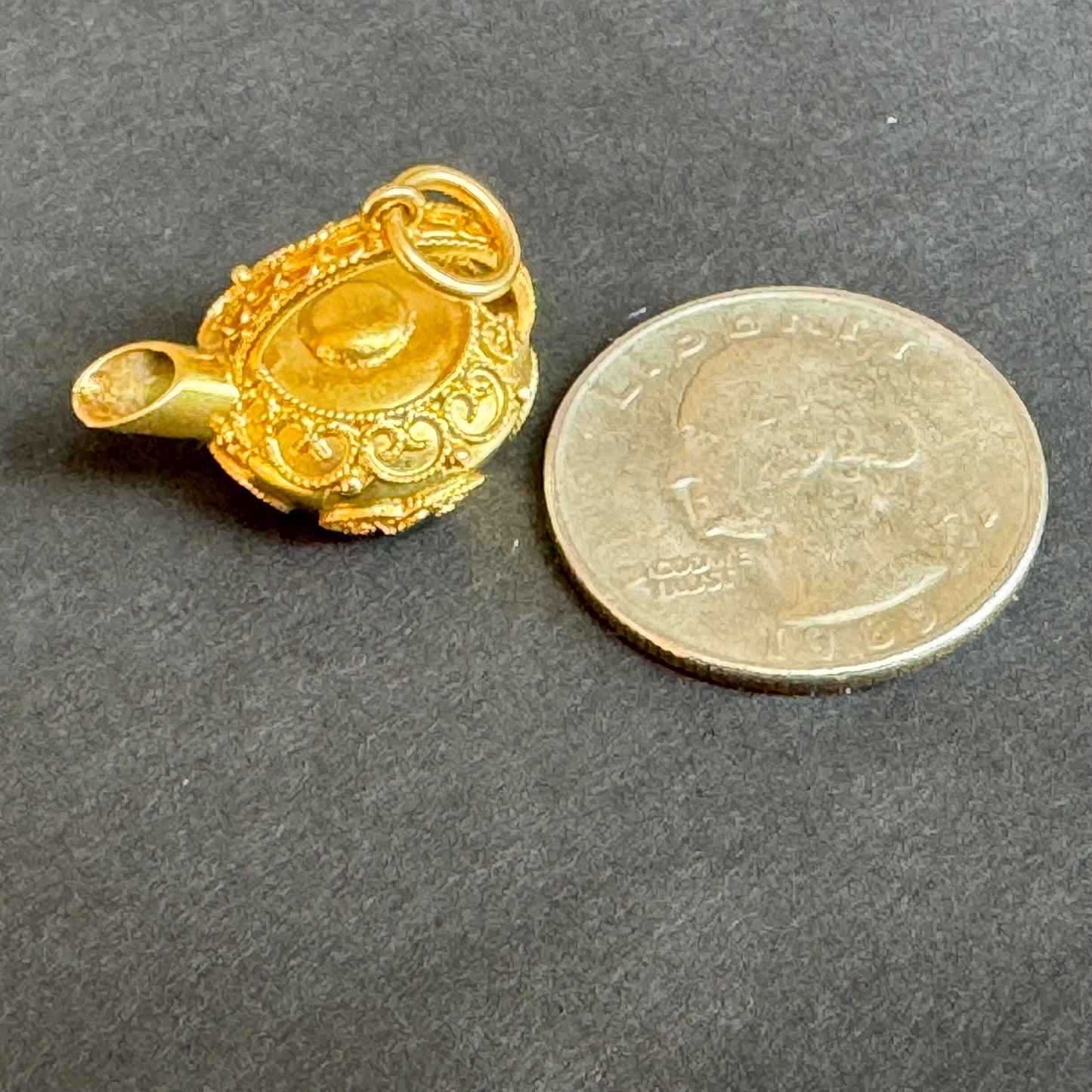 Vintage 18k Greek Teapot Charm