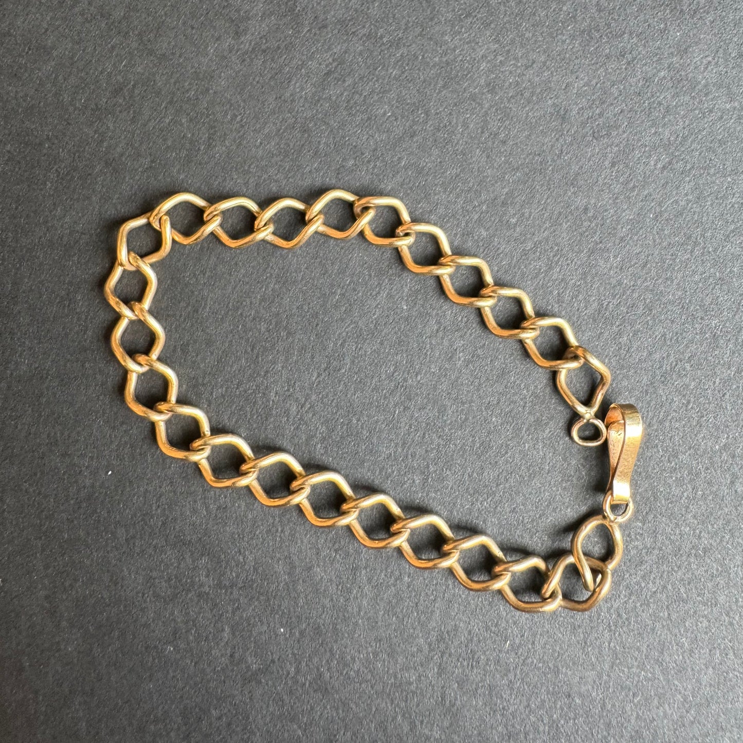 American 14k 1930s Link Bracelet with Hook Closure