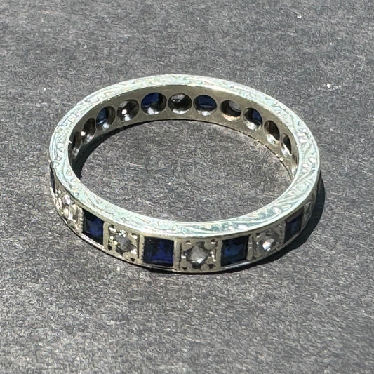 9k Diamond and Sapphire Eternity Band