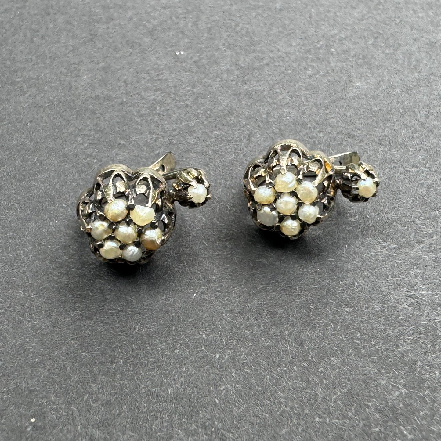 8k German Seed Pearl Lever Back Earrings