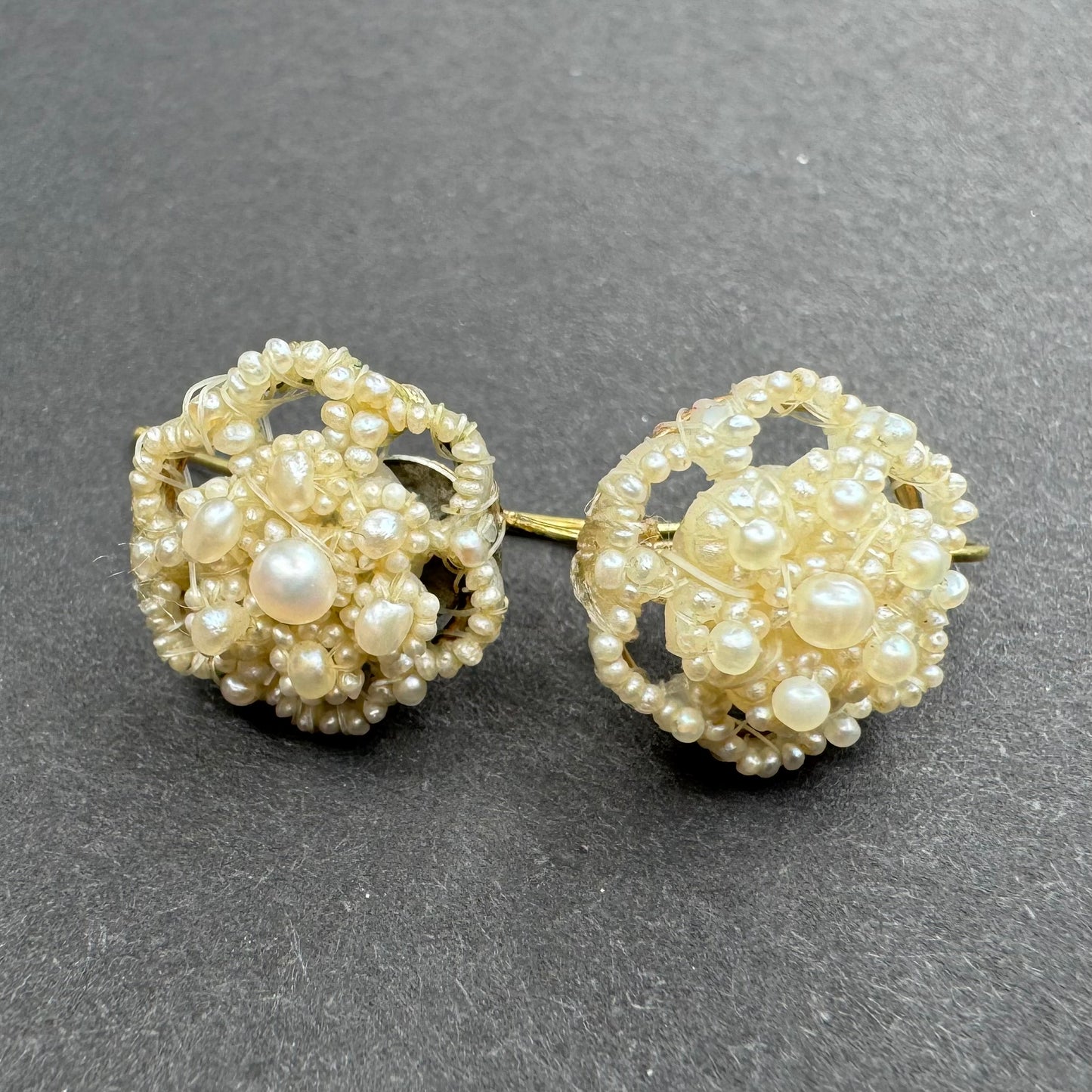 New England Victorian Era Seed Pearl Earrings