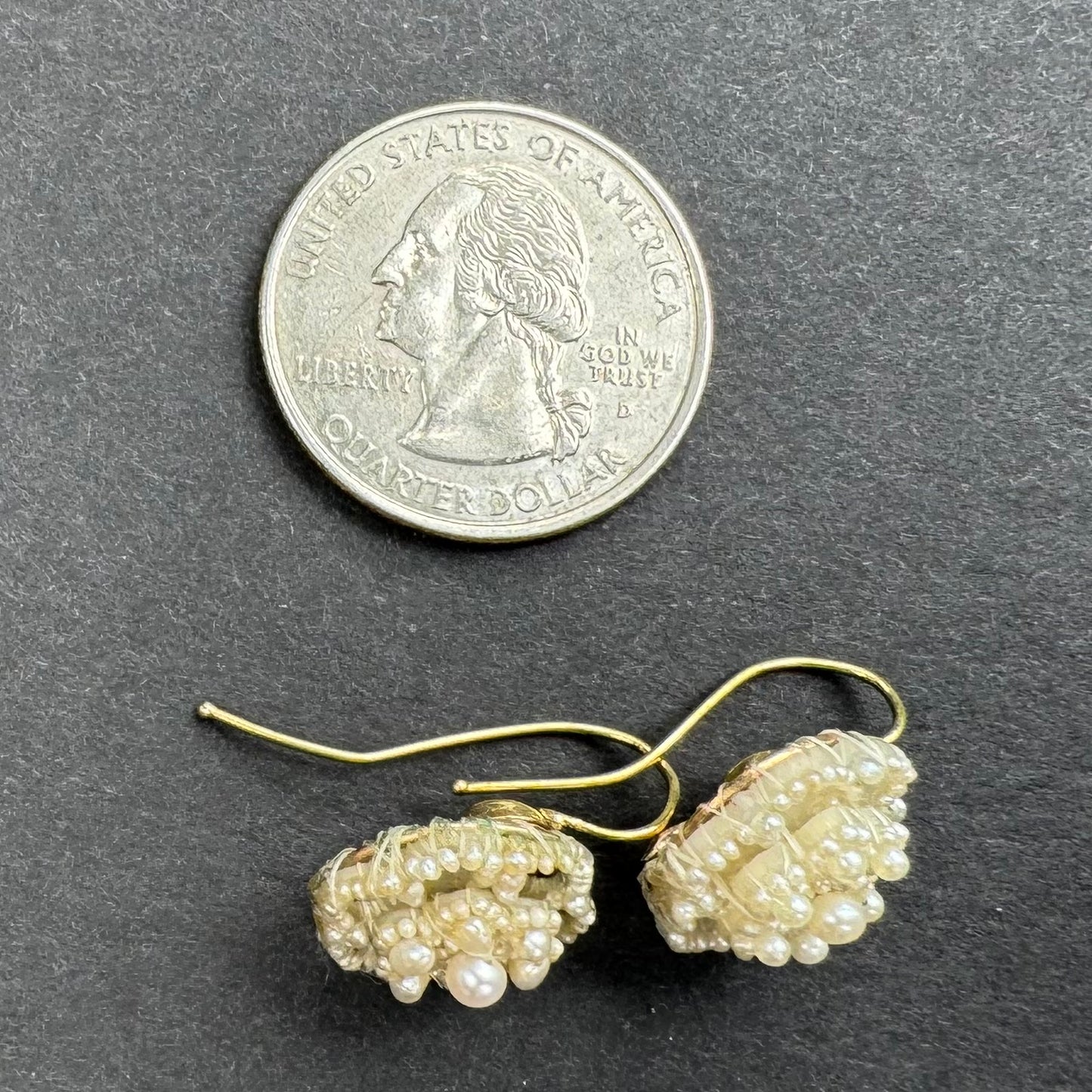 New England Victorian Era Seed Pearl Earrings