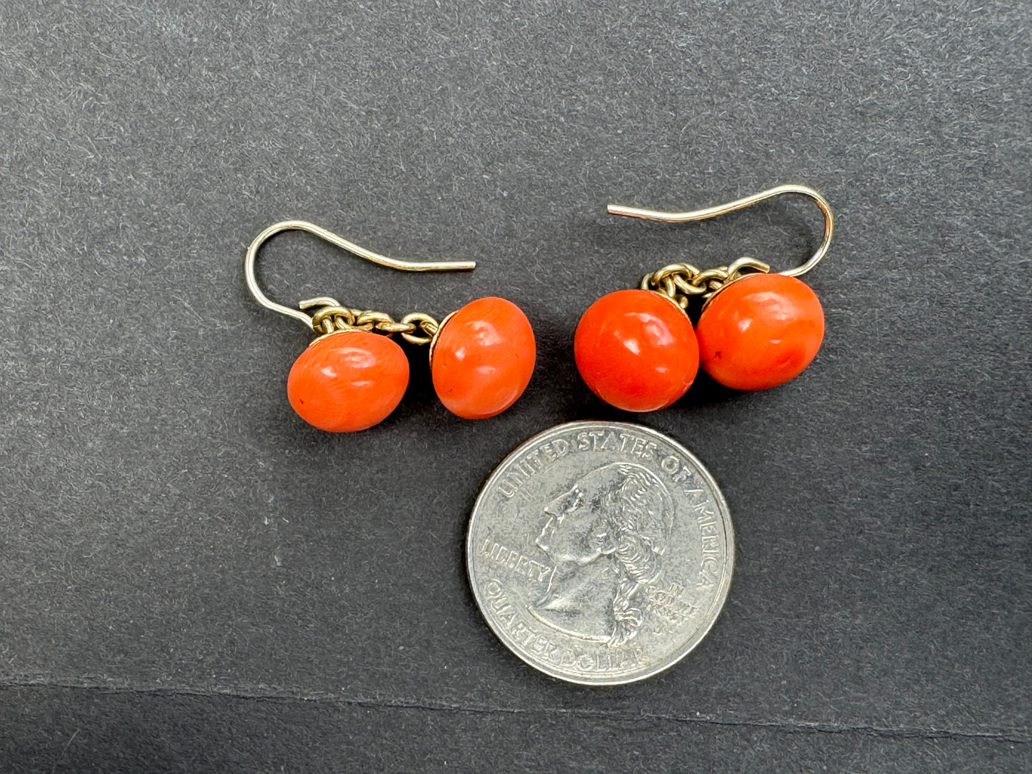 14k Natural Coral Earrings