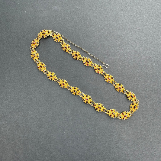1860s 18k Dutch Garnet Collar Necklace