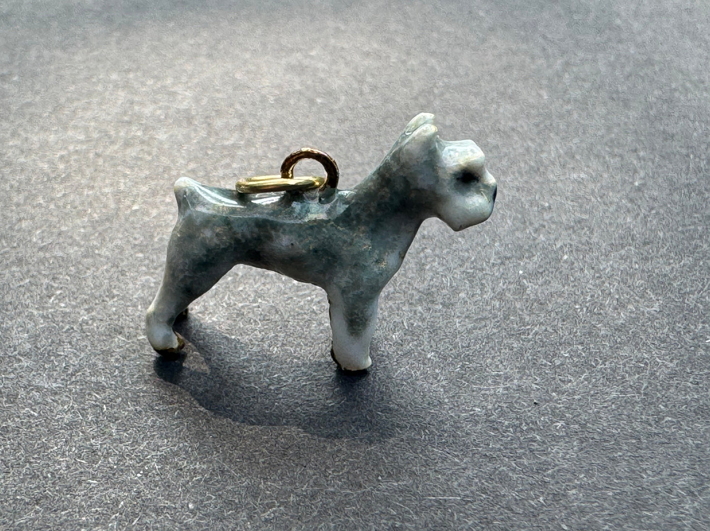 Vintage 14k Schnauzer Enamel Charm