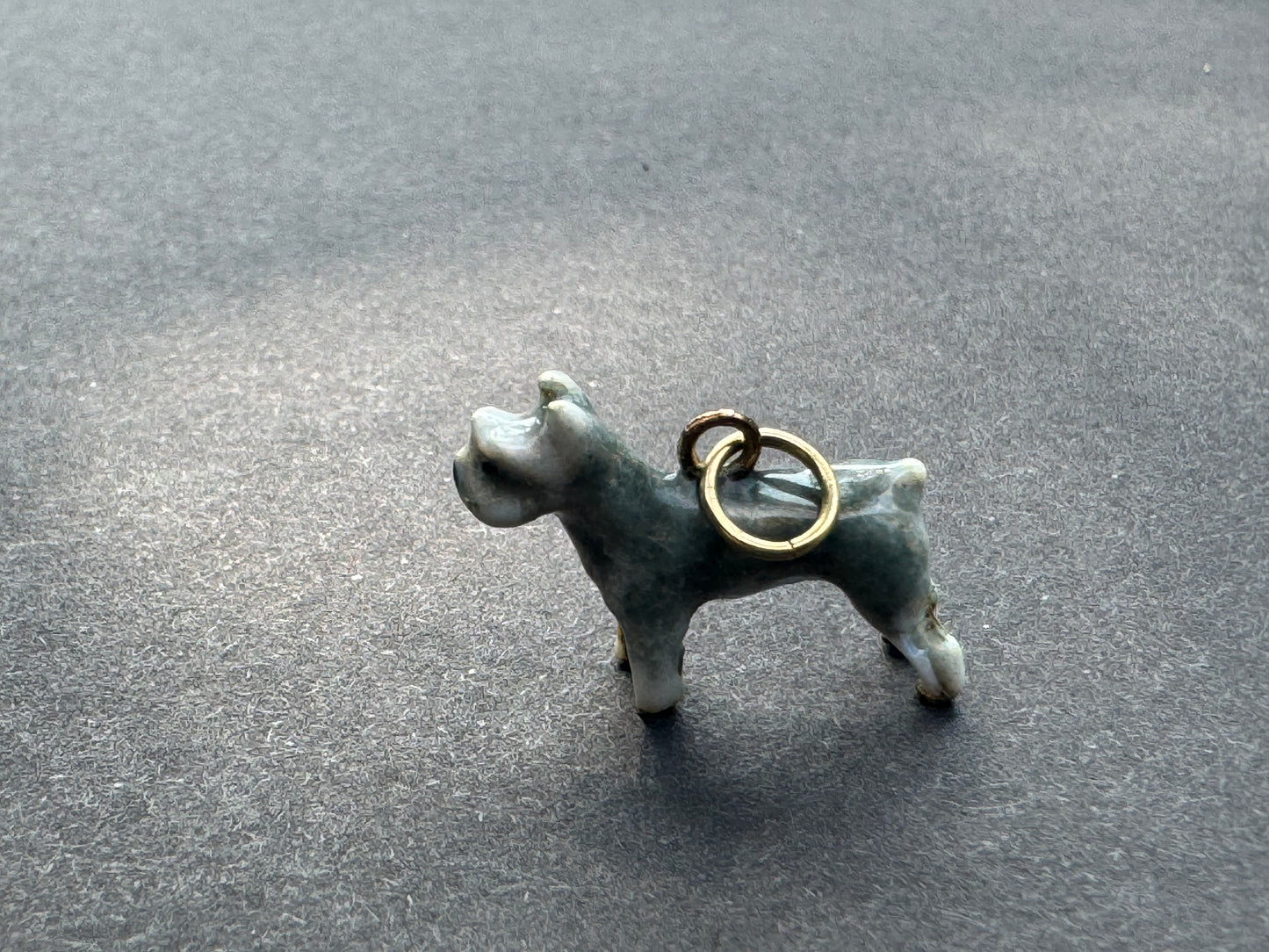 Vintage 14k Schnauzer Enamel Charm