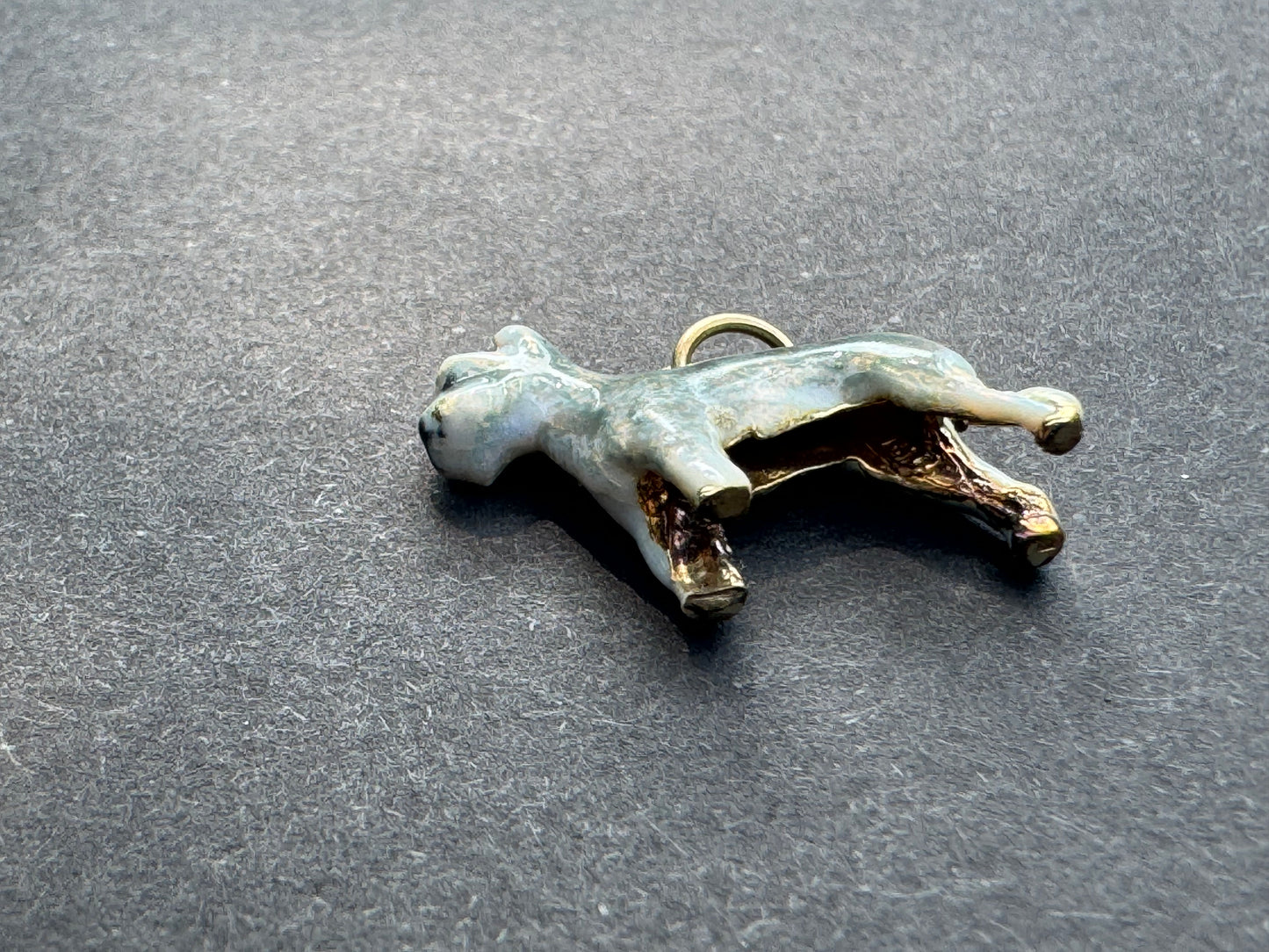 Vintage 14k Schnauzer Enamel Charm