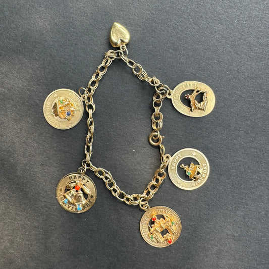 1940s Disc Charm Bracelet