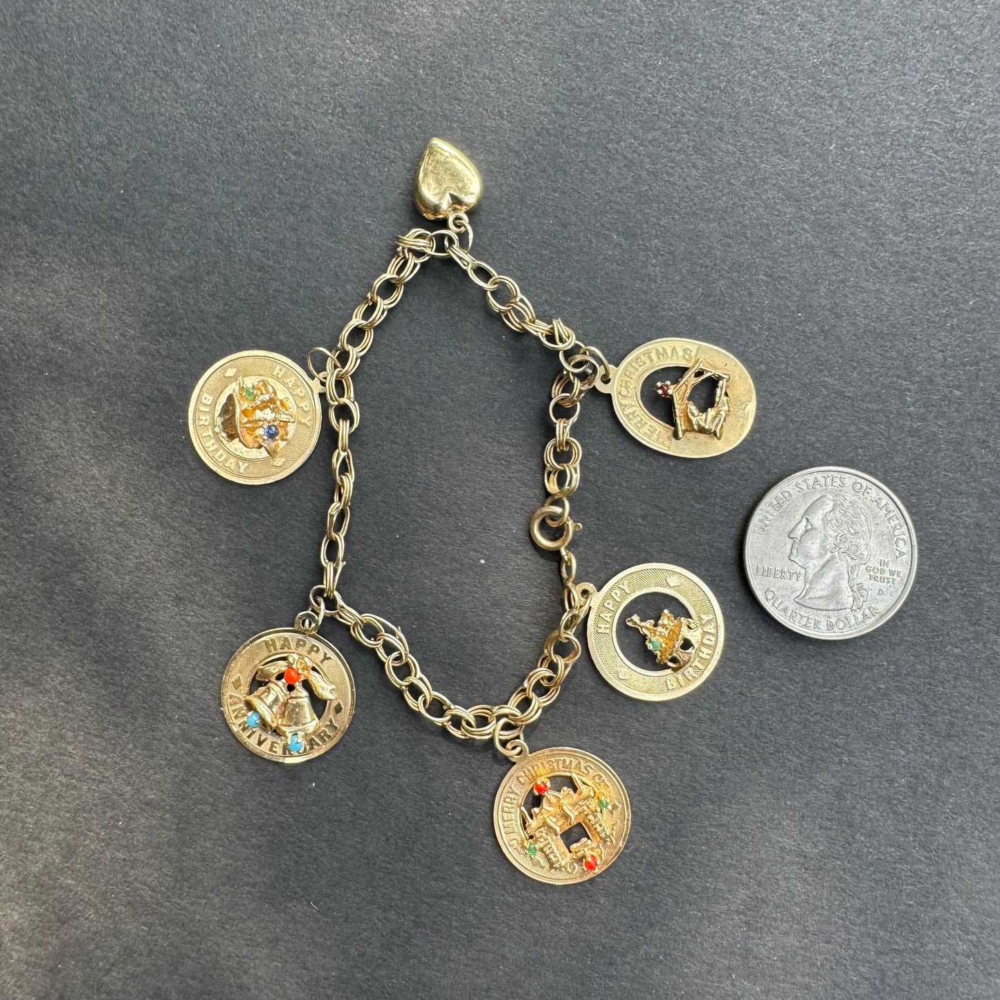 1940s Disc Charm Bracelet