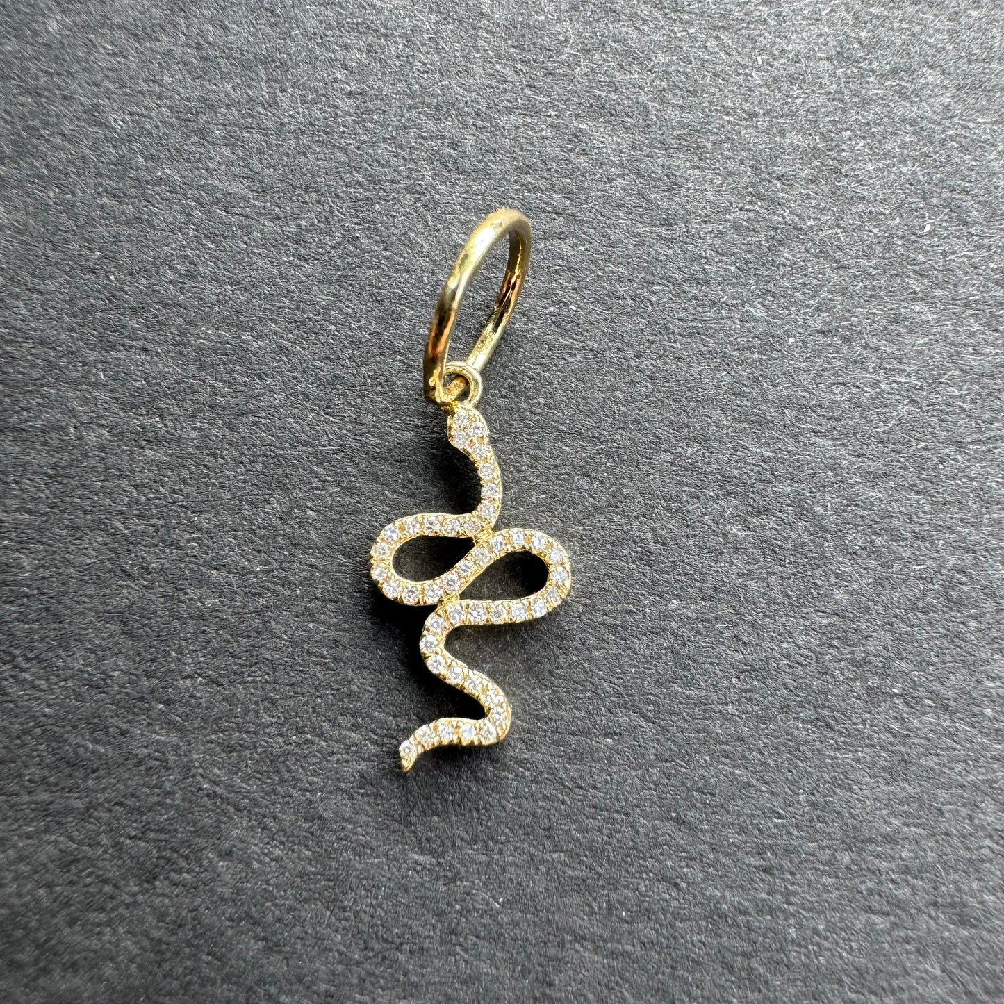 14k Diamond Snake Charm