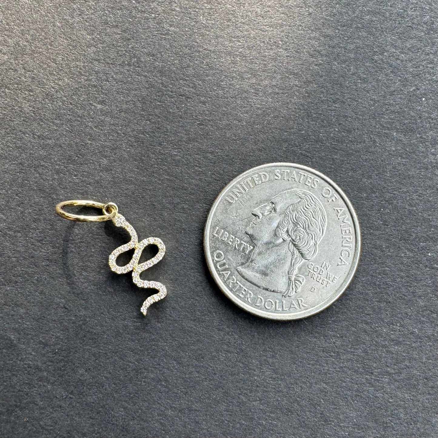 14k Diamond Snake Charm