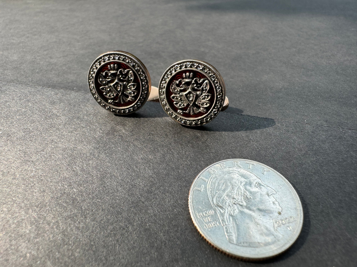 14K Rose Gold Faberge Cufflinks by Audemirs Hendmirk