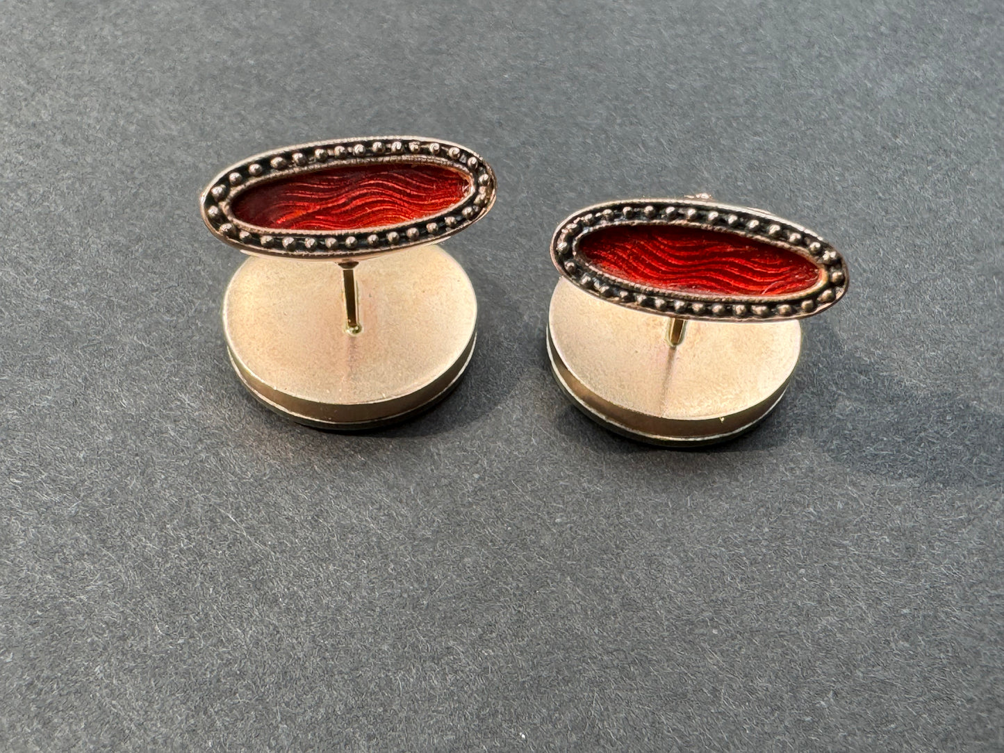 14K Rose Gold Faberge Cufflinks by Audemirs Hendmirk