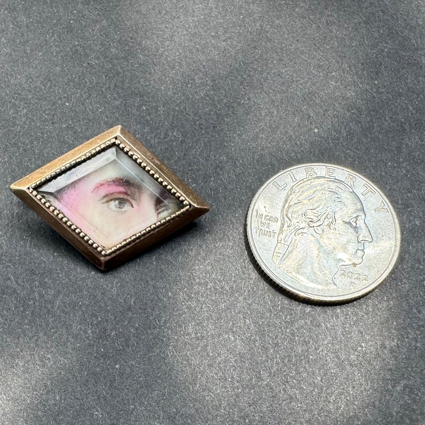 Victorian Rose Gold Lover's Eye Brooch