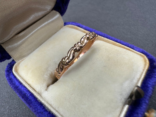 10k Rose Gold Floral Patterned Ring