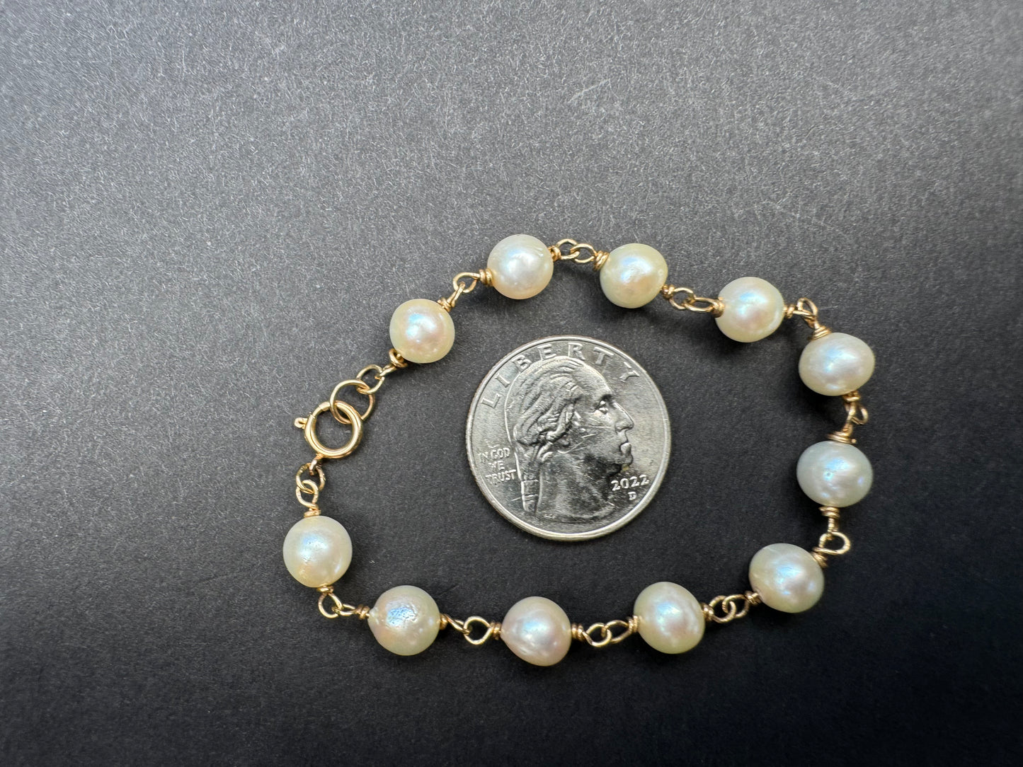 14k Pearl Station Bracelet