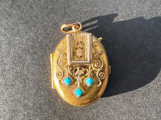 Gold and Turquoise Locket