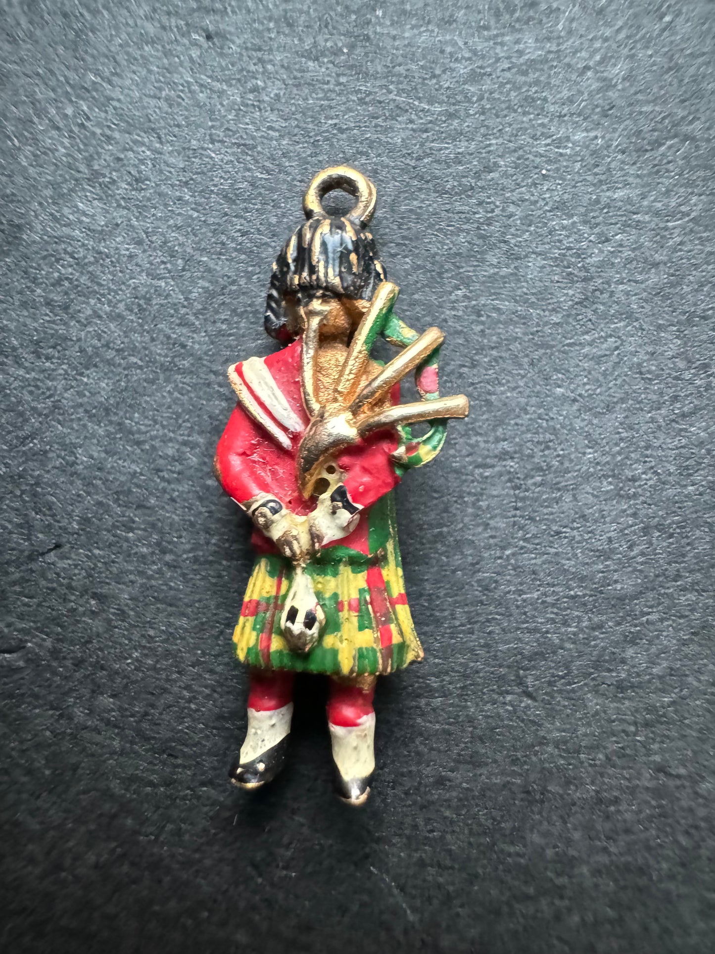 15K Colorful Enamel Bagpiper Charm