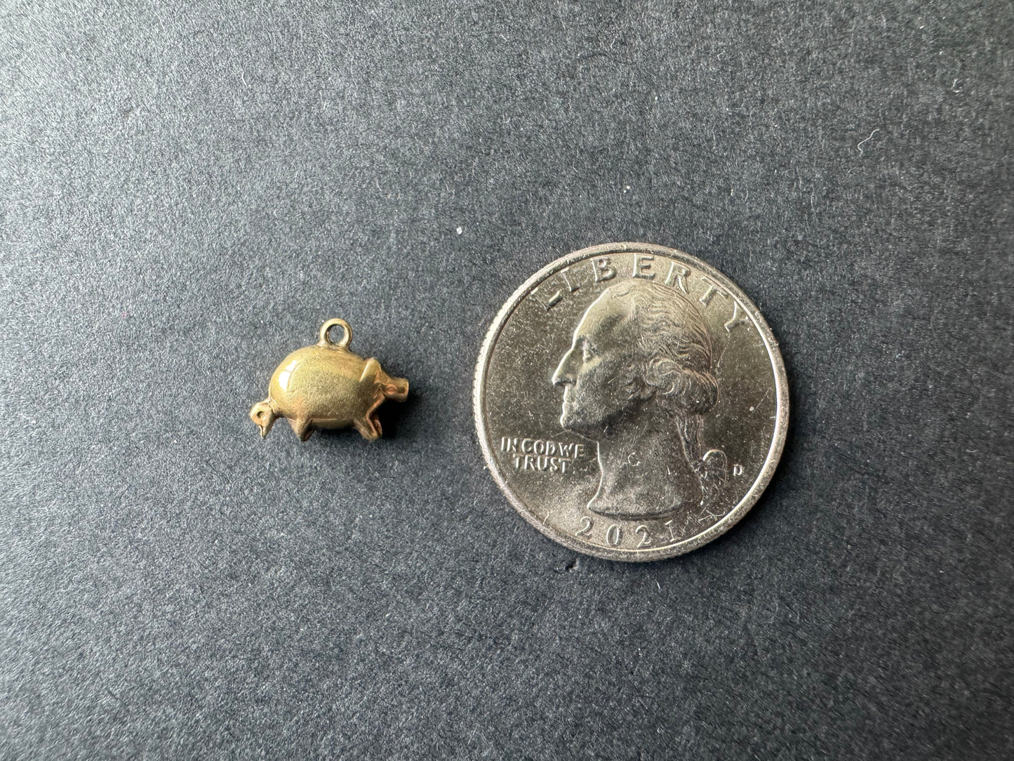 Tiny Gold Pig Charm