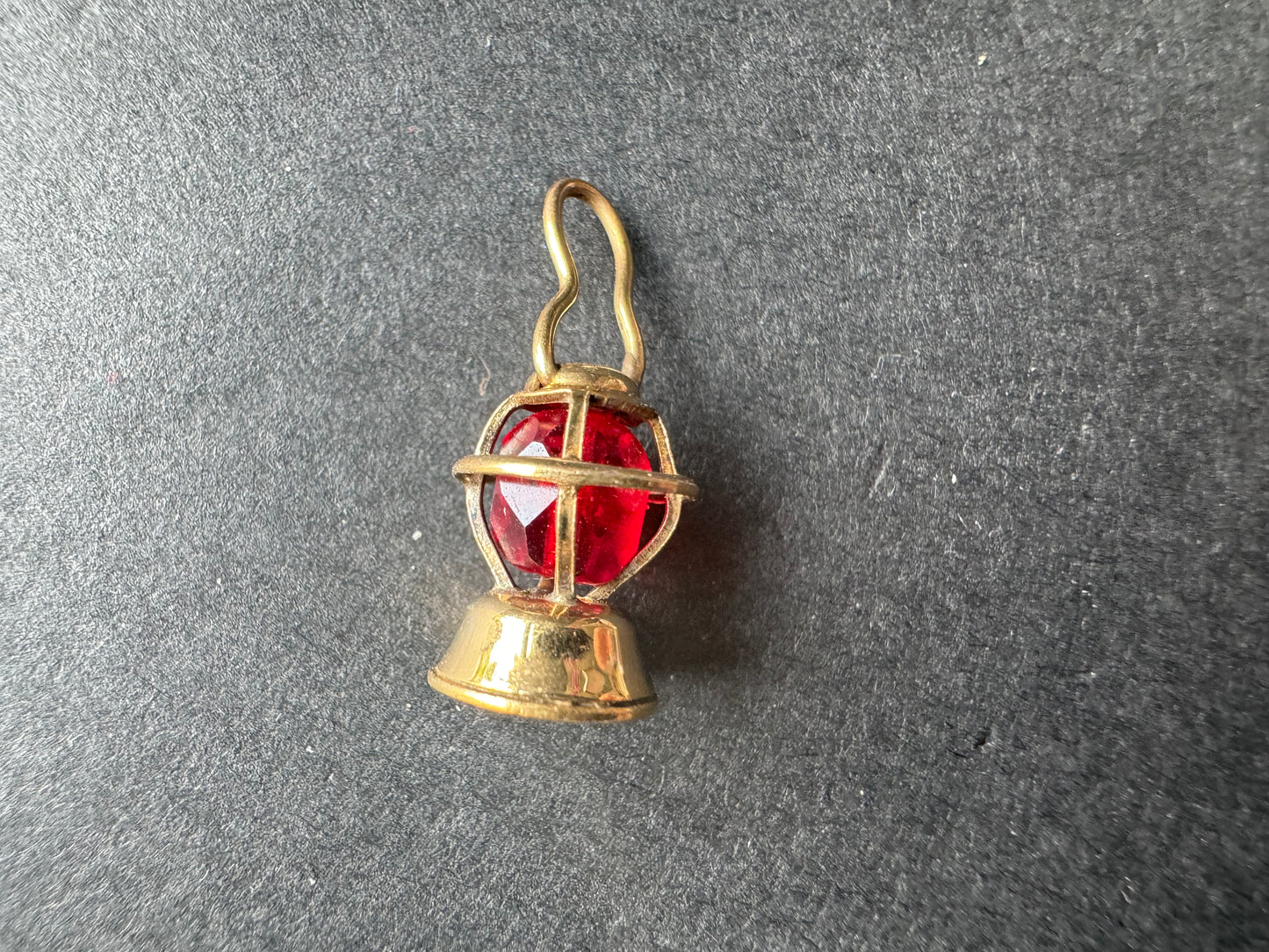 Gold and Red Crystal Lantern Charm