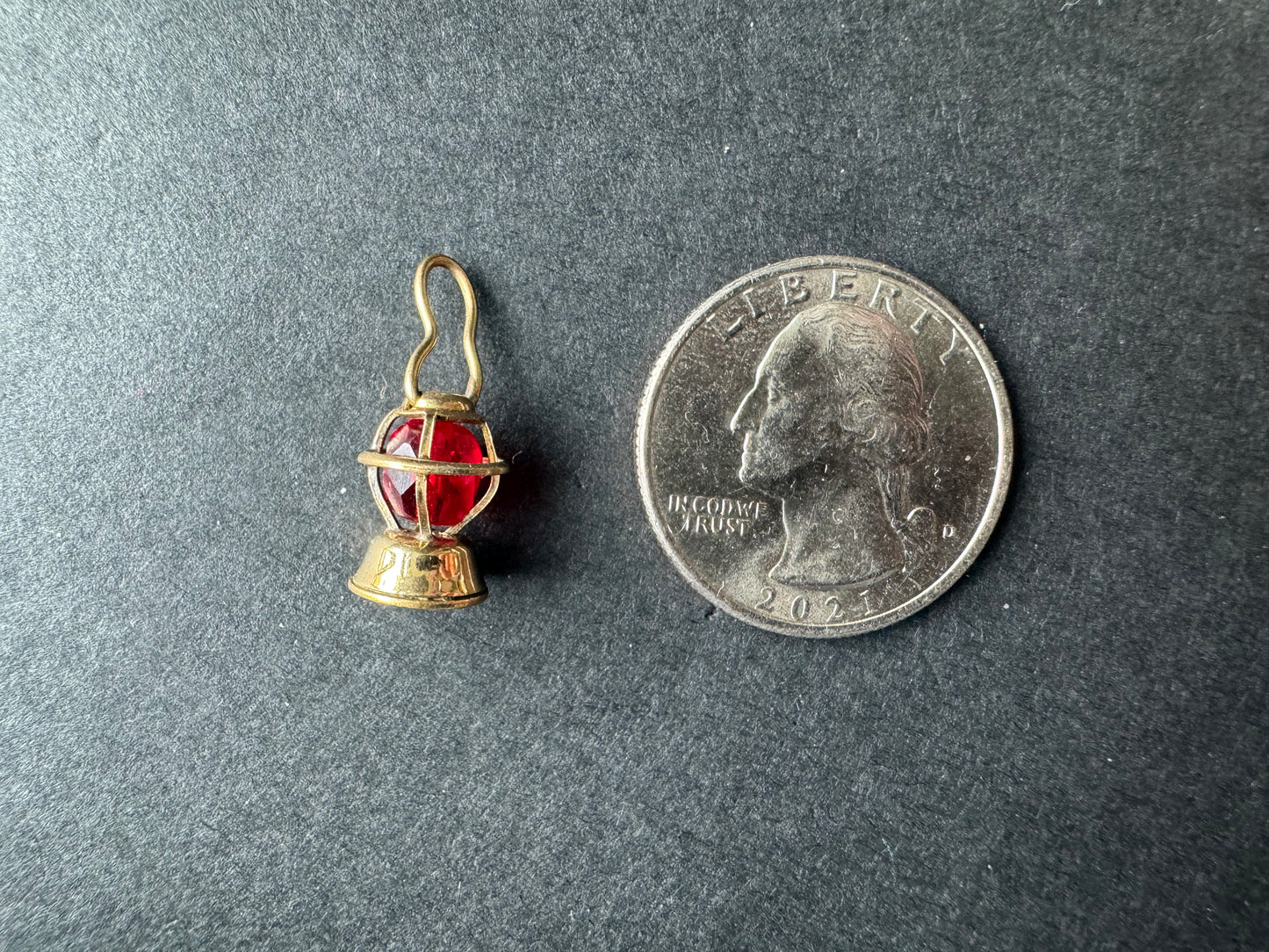 Gold and Red Crystal Lantern Charm