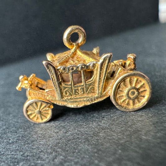 Gold Princess Carriage Charm