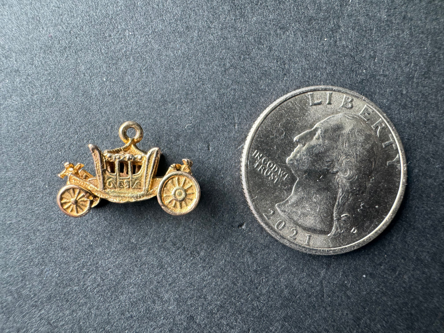 Gold Princess Carriage Charm