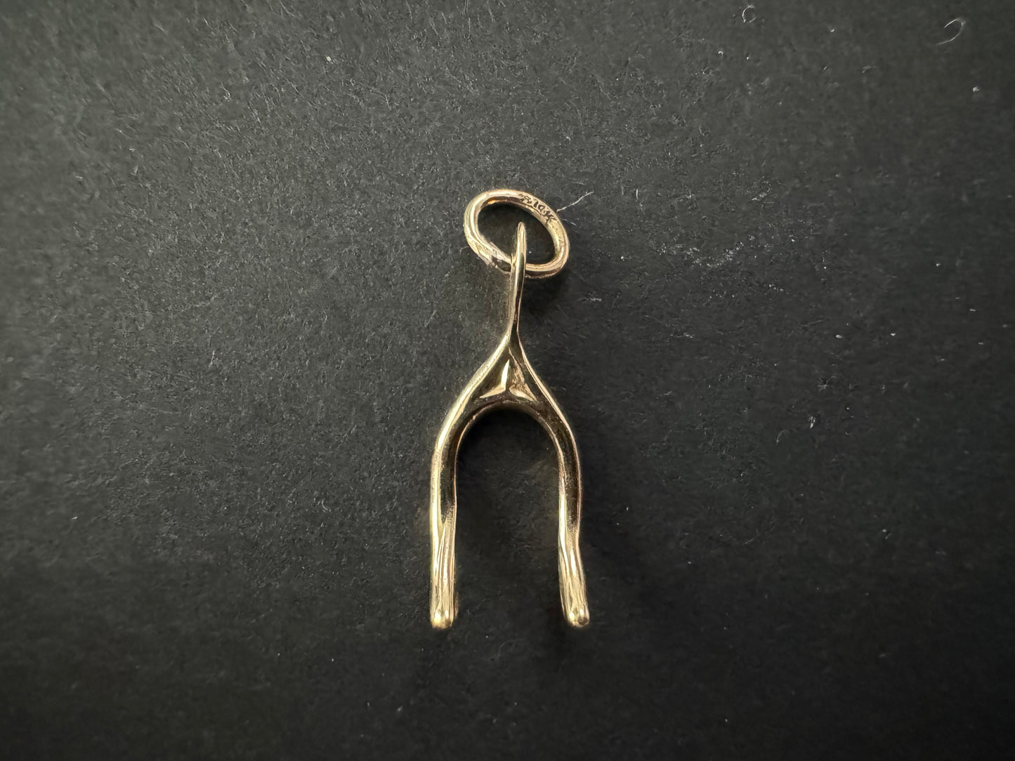 Gold Wishbone Charm