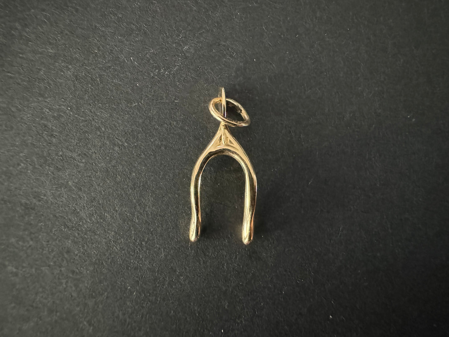 Gold Wishbone Charm