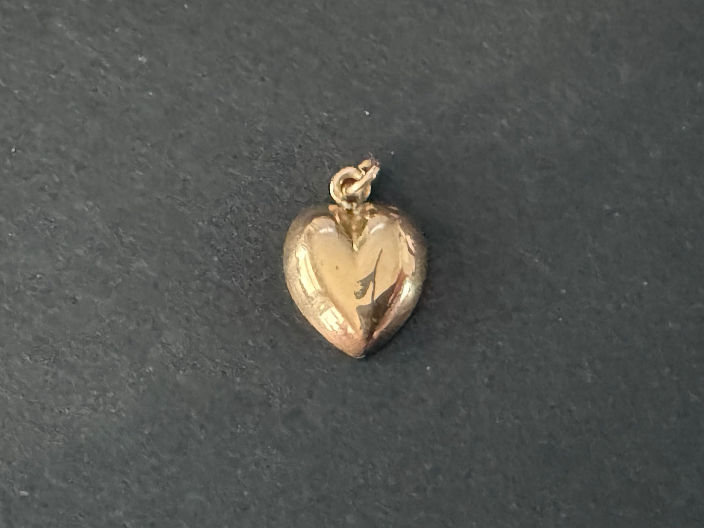 Gold Puffy Heart Charm