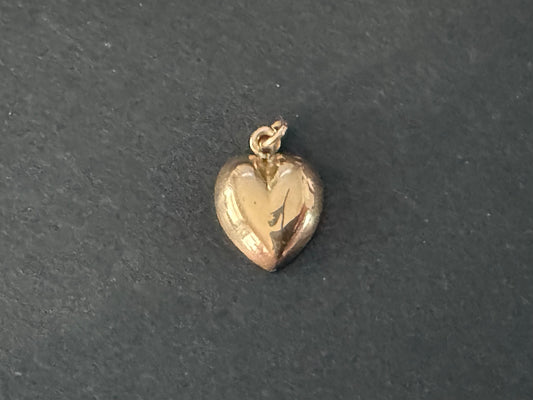 Gold Puffy Heart Charm