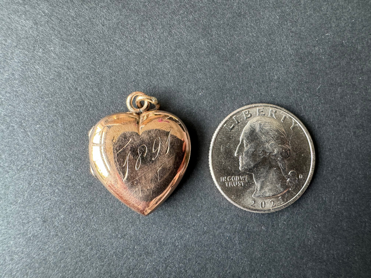 1891 9k Monogrammed Heart Locket